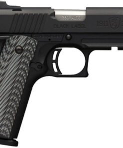 Browning 1911-380 Black Label Pro Compact Pistol w/Rail 051911492, 380 ACP, 3 5/8", G10 Grips, Black, Night Sight, 8 Rd