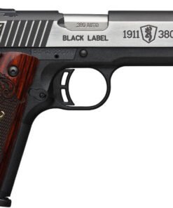Browning 1911-380 Black Label Medallion Pistol 051956492, 380 ACP, 4.25", Wood Grips, Engraved, 8 Rd