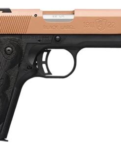 Browning Arms 1911 Black Label Pistol 051895490, 22 LR, 4.25", Black Laminate Wood Grips, Matte Black Finish, Copper Cerakote Slide, 10 Rds