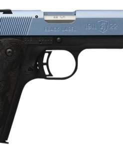 Browning Arms 1911 Black Label Pistol 051897490, 22 LR, 4.25", Black Laminate Wood Grips, Polar Blue Cerakote Slide, 10 Rds