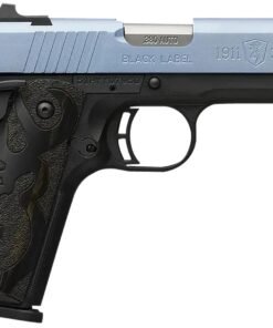 Browning Arms 1911 Black Label Pistol 051990492, 380 ACP, 3.63", Black Laminate Wood Grips, Polar Blue Cerakote Slide, 10 Rds