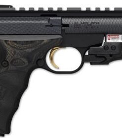 Browning Buck Mark Black Label Pistol 051511490, 22 LR, 4", Black Label Stiplled Grips, Carbon Fiber Dip Finish, 10 Rd